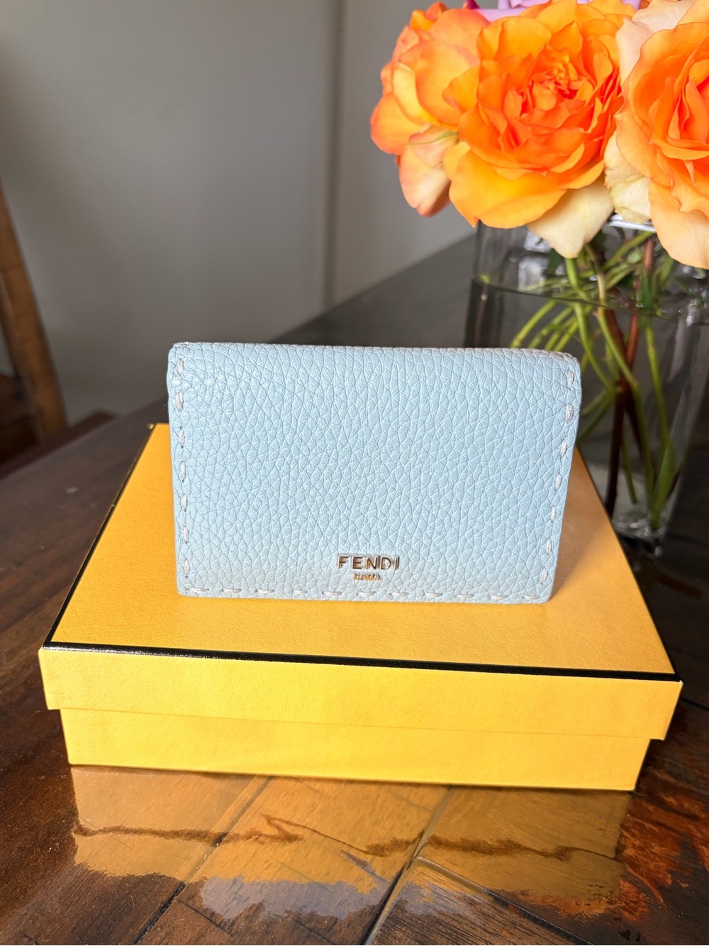 Fendi Selleria Leather Card Holder